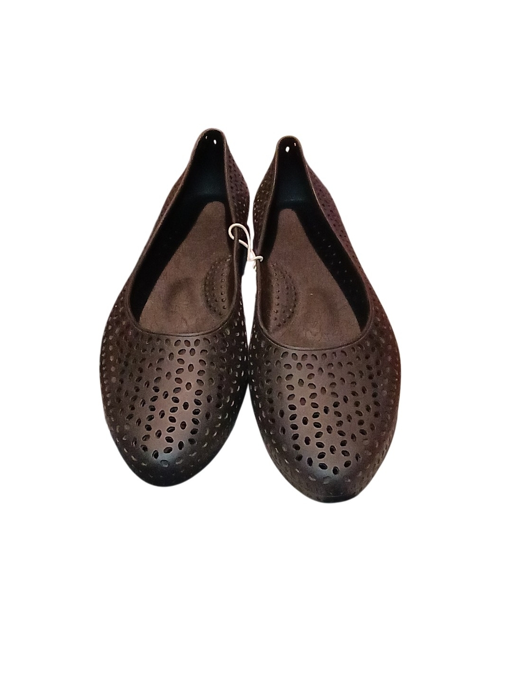 Okabashi Womens Sz 11 Samantha Ballet Flats Shoes Black Slip On Laser Cut Nwot